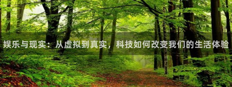 杏宇平台：娱乐与现实：从虚拟到真实，科技如何改变我们的生活体验